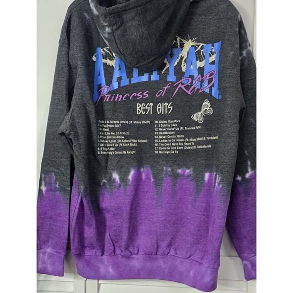 Aaliyah Princess of R & B Women's Pull Over Double Sided Hoodie Size L NWT - Picture 7 of 8